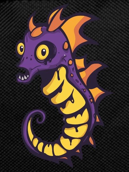 Seahorse Halloween Comic Funny
