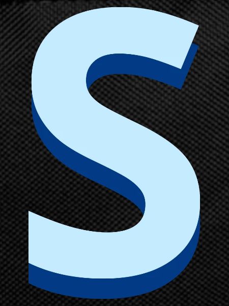 Pop and modern blue letters