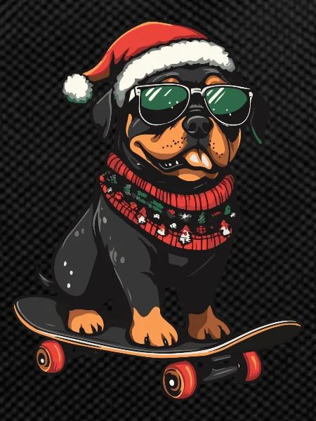 Rottweiler Dog Christmas Skateboard