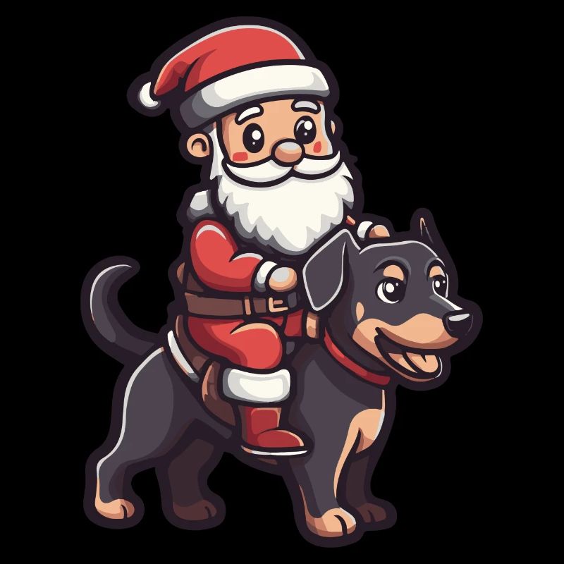 Dobermann Hund Weihnachtsmann