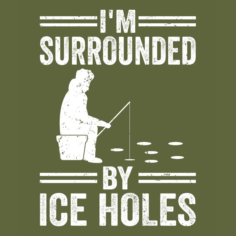 Ich bin von Eislöchern umgeben