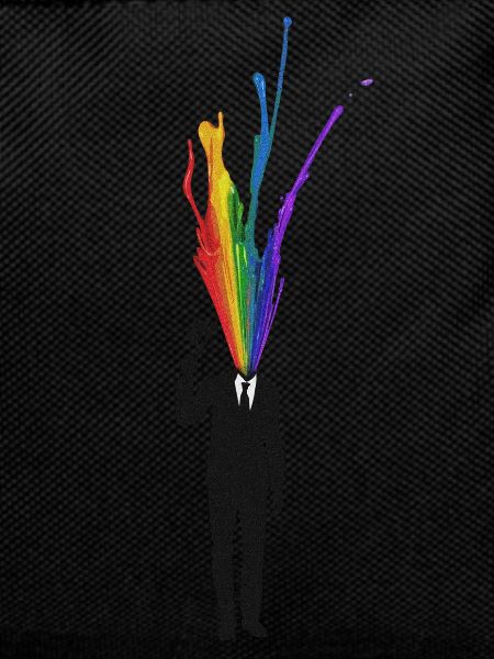 creative businessman rainbow splatter