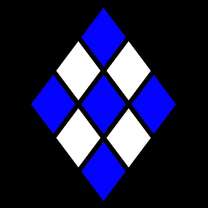 Diamond Pattern Blue White