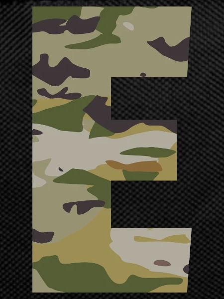 Camouflage letter E