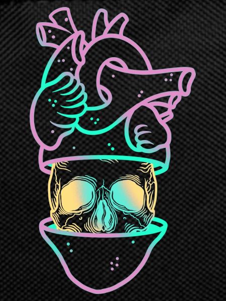 Heart Skull 3 purple