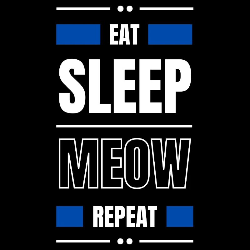 eat sleep meow cat repeat geschenk idee katze