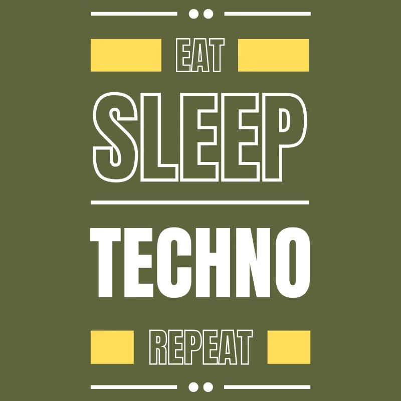 eat sleep techno repeat geschenk idee spruch party