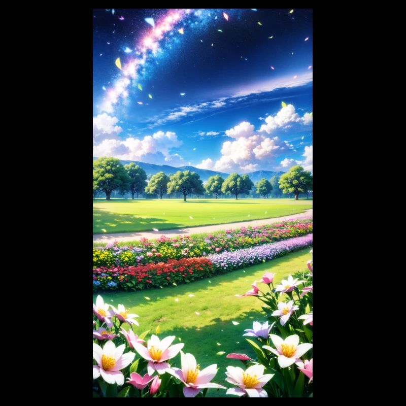 Landschaft mit 4 Bereichen, Generative KI