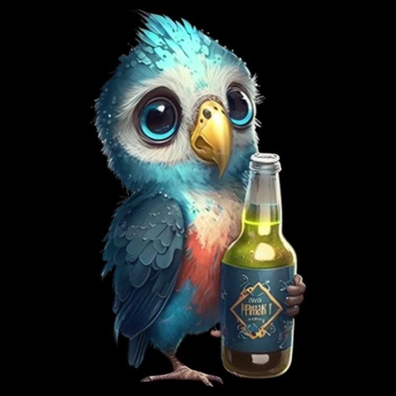 Süßer Papagei mit Bier
