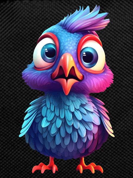 Frightened baby bird