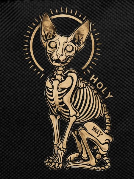 Cat Sphinx Skeleton Tattoo