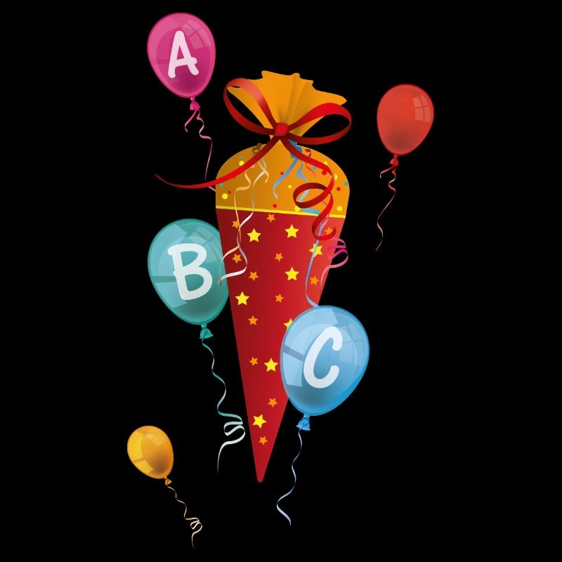 Schultüte mit Luftballons ABC