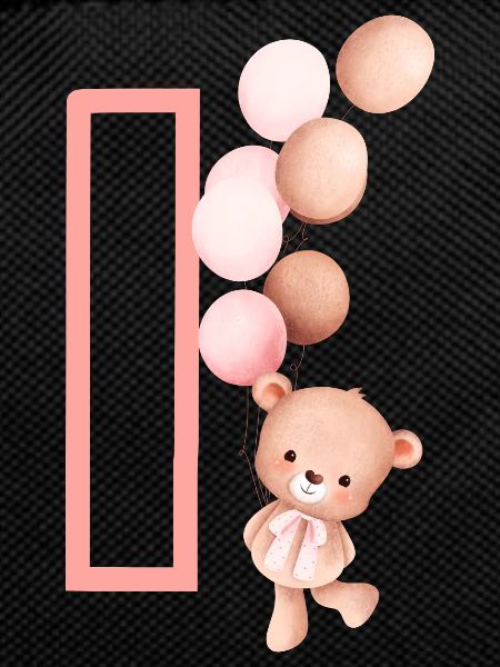 Letter i Pink Bear