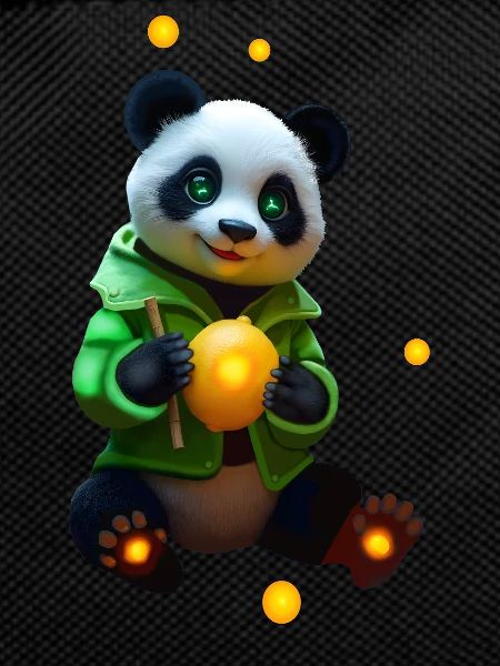Cyber Panda With Neon Lemon