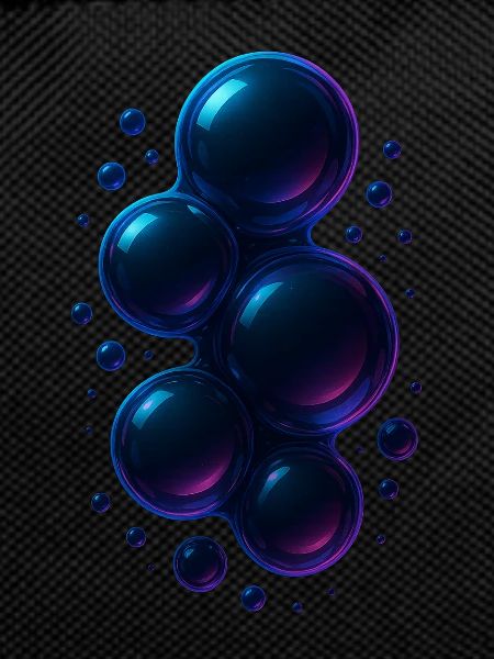 3d Bubbles Blue