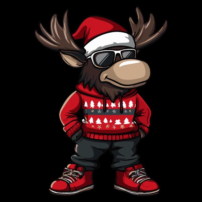 Elch Weihnachten Comic Cool