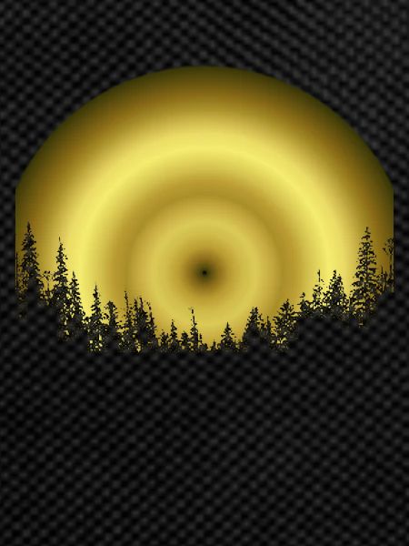 forest silhouette gold
