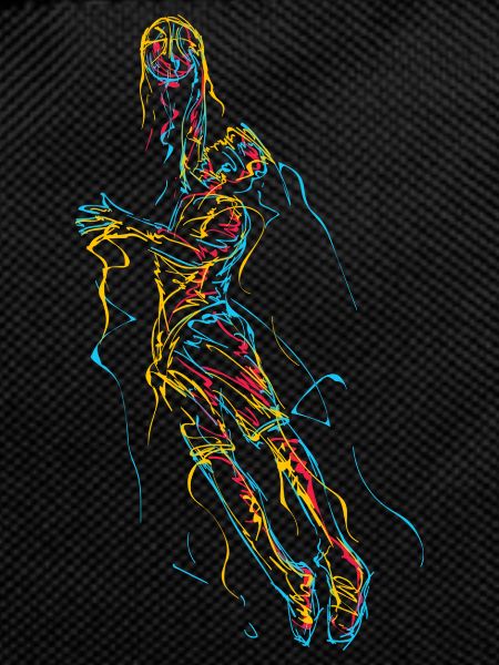 Abstract basketball player