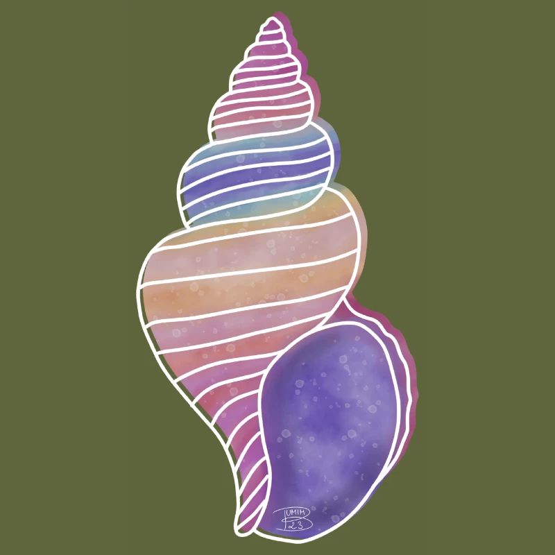 "Snail Shell", Boho Line Art Design, "Shells"