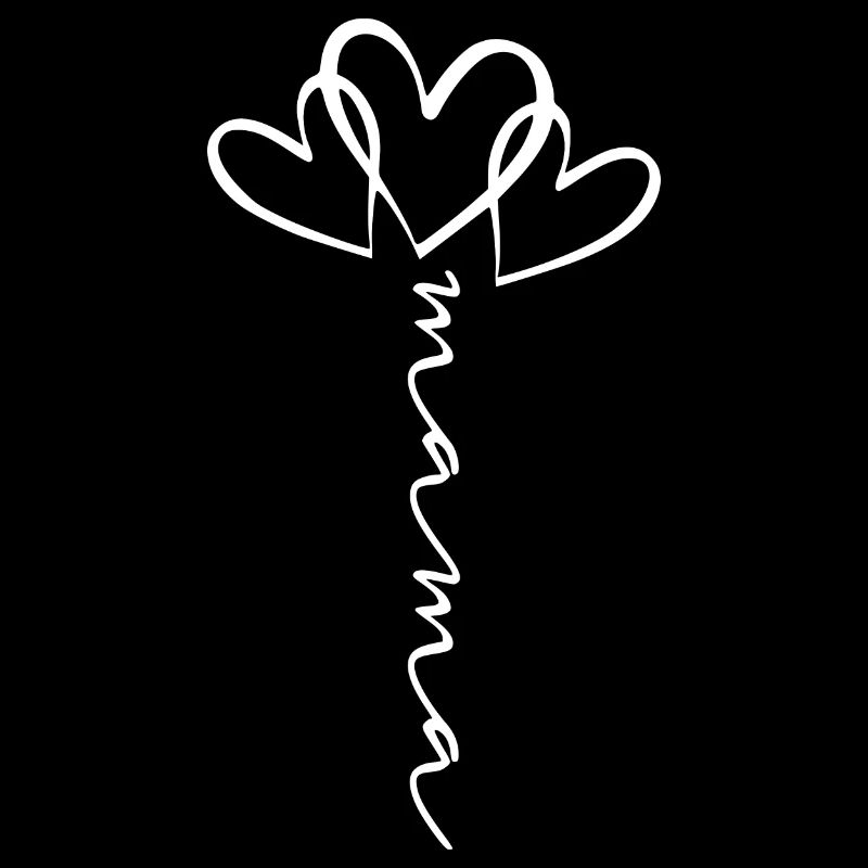Maman écriture coeur fleur