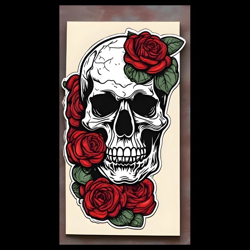 Skull with roses