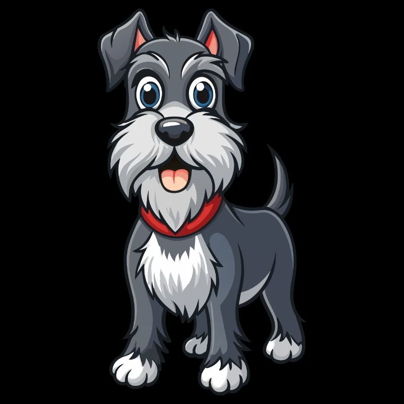 Graceful Standard Schnauzer Art Design