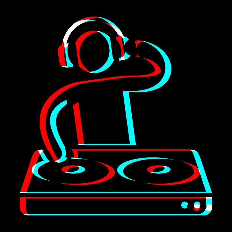 Techno Dj 3d Electro Red Blue tik tok edm