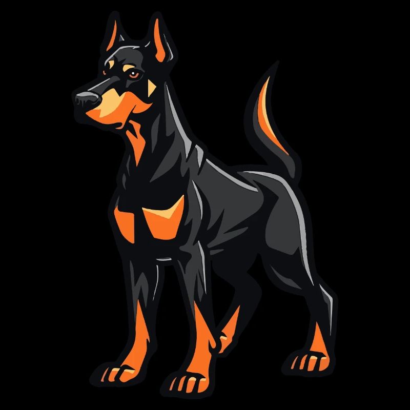 Dobermann Hund Comic