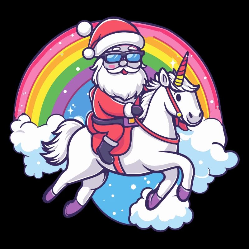 Einhorn Weihnachtsmann Regenbogen