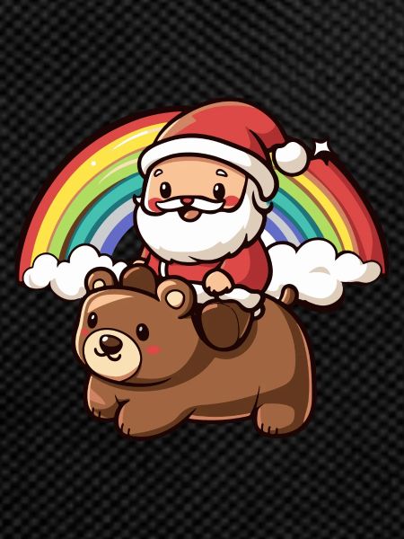 Bear Santa Claus Rainbow
