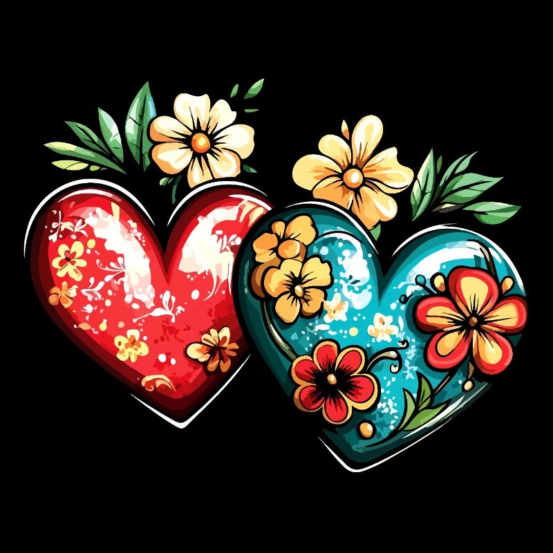 Coeurs Amour Fleurs Mariage