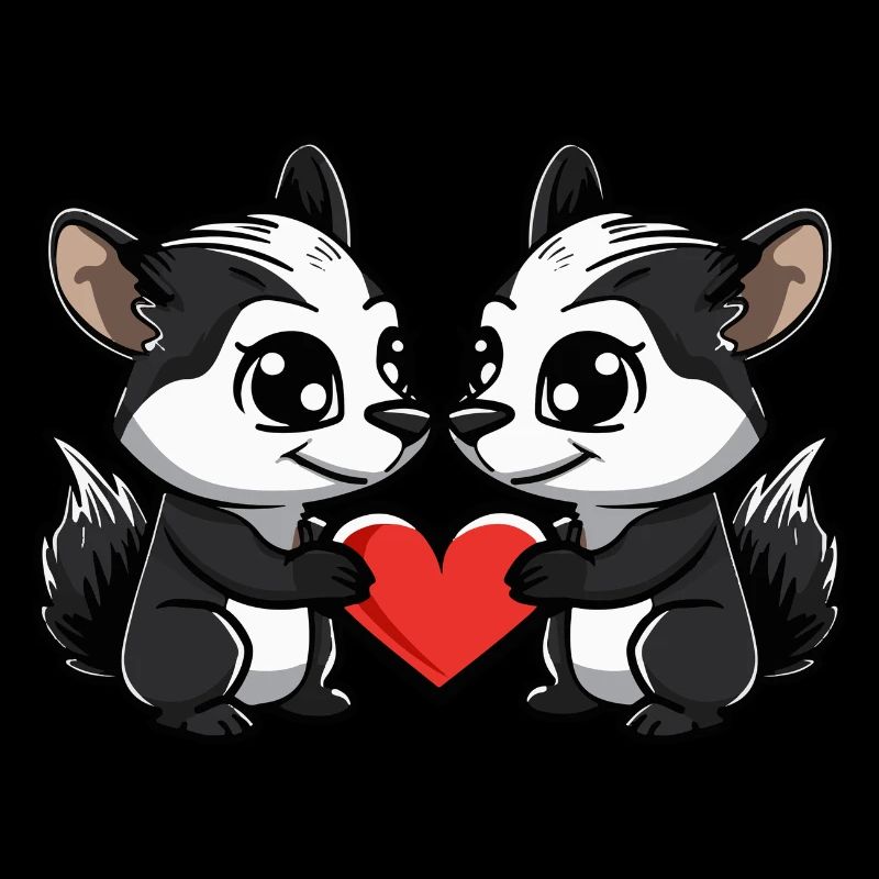 Skunk Couple Saint-Valentin
