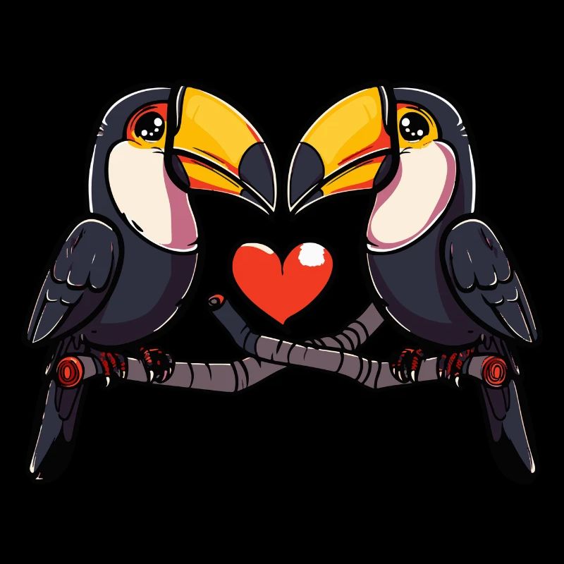 Tukan Vogel Paar e Valentinstag