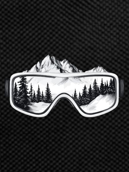Ski goggles mountains
