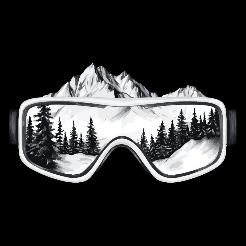 Ski goggles mountains
