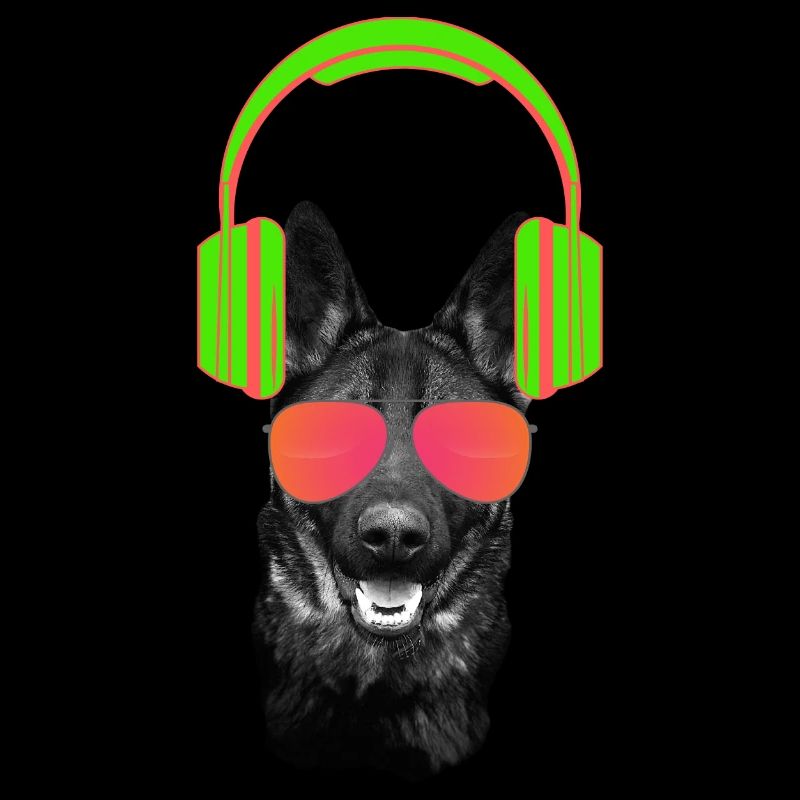 Schäferhund DJ Deutscher Schäferhund Kopfhörer