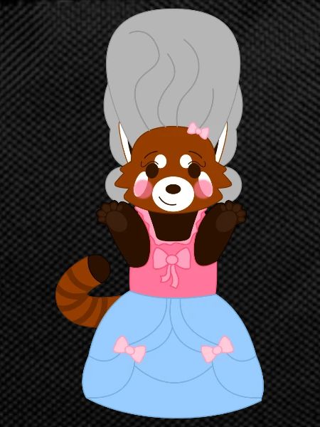 Red panda dressed as Marie-Antoinette
