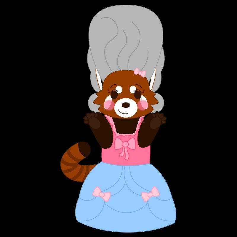 Red panda dressed as Marie-Antoinette