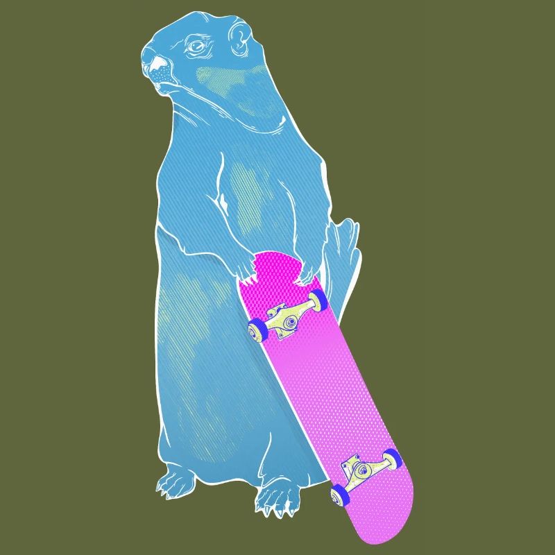 Murmeltier Woodchuck oder Murmeltier Skateboarding