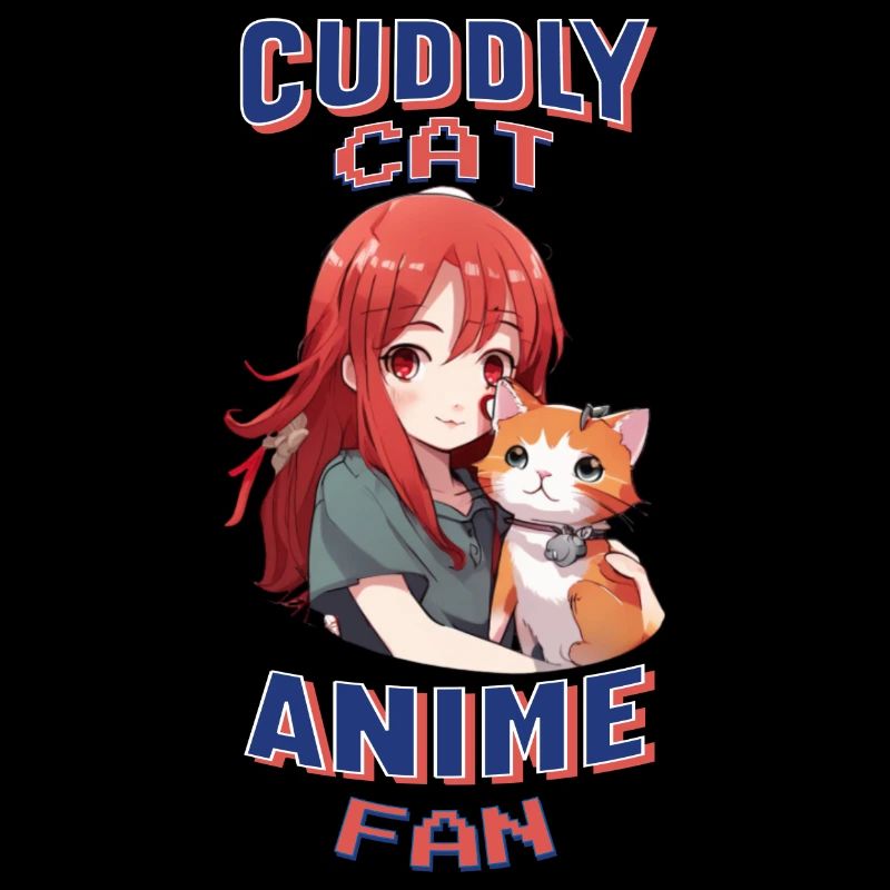 Cuddly cat Anime fan süße Katze Anime Mädchen