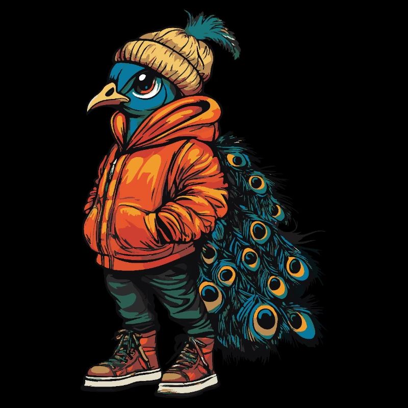 Peacock Bird Funny Winter