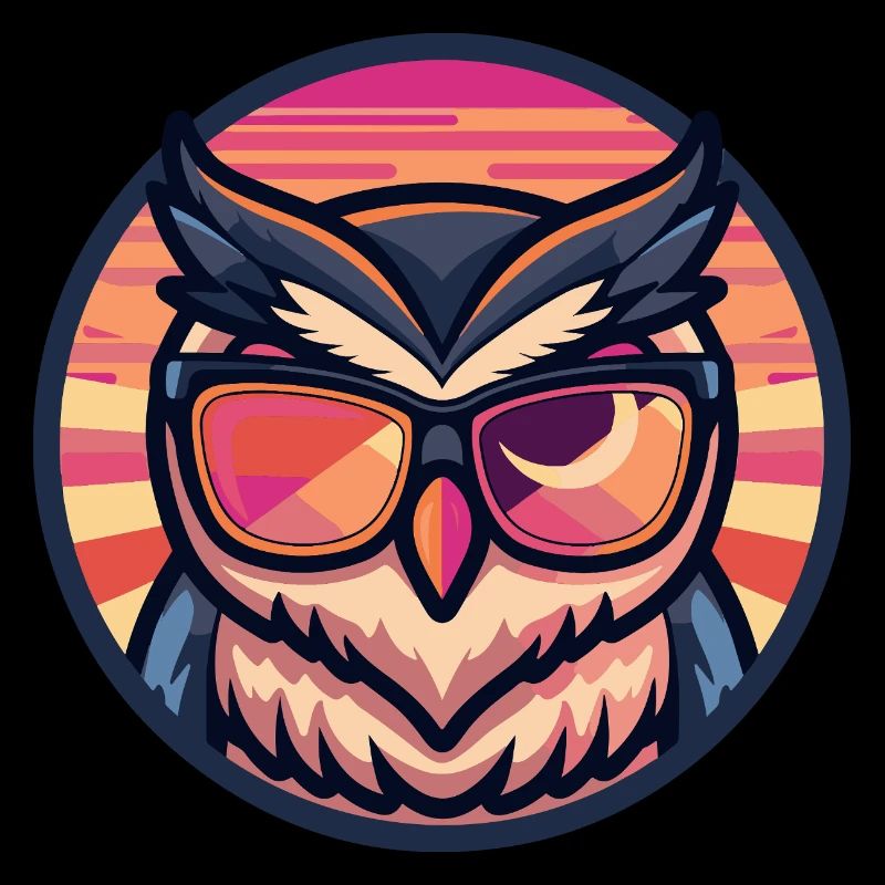 Eule Comic Cool Sommer