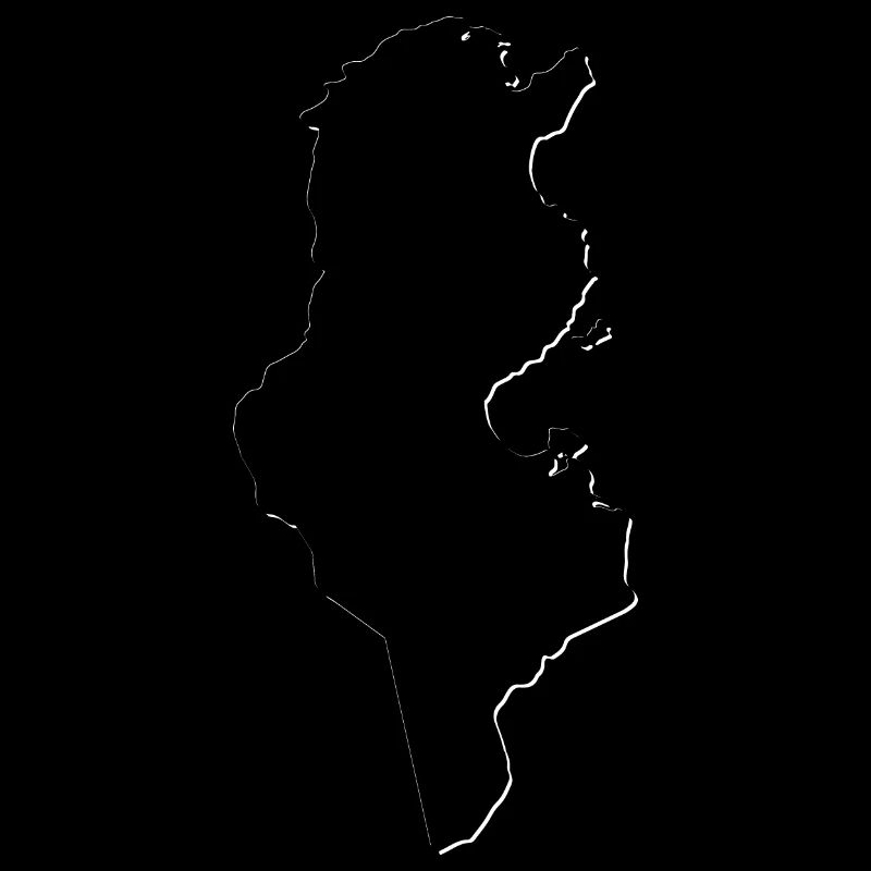 Tunisia map as an outline