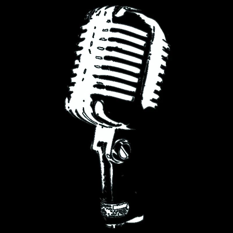 microphone black and white music