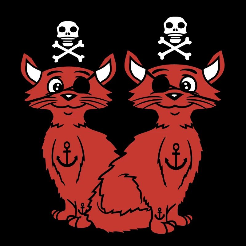 2 Pirate Cats Sabre Buccaneer Eye Patch Team