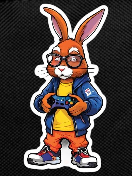 Gamer bunny with controller