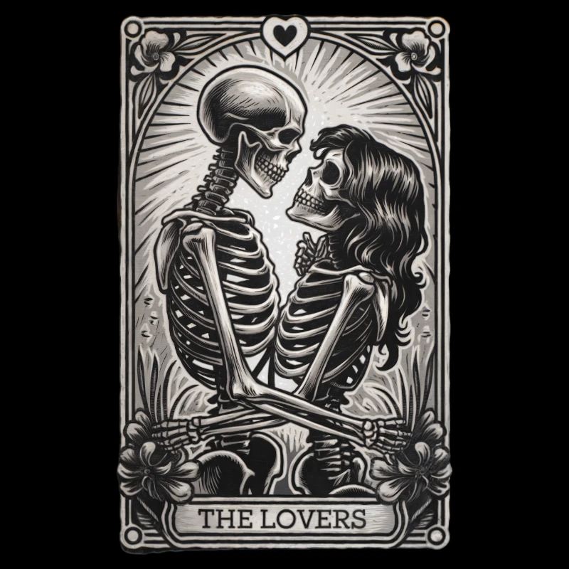 The Lovers Skeleton Gothic Tarot Art