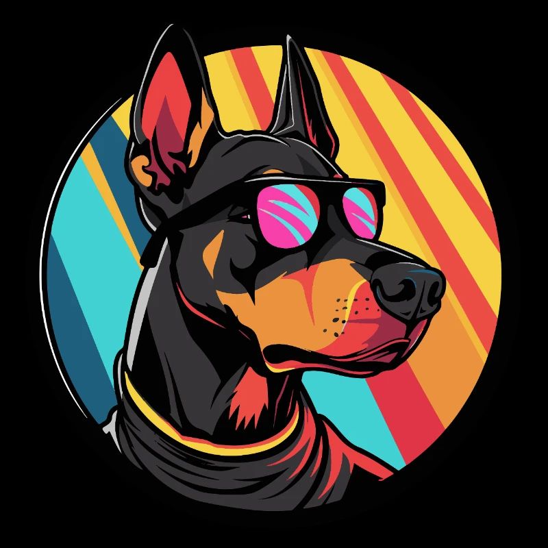Dobermann Hund Cool Sommer