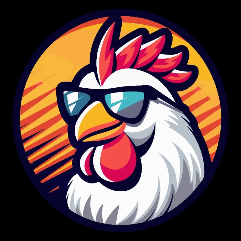 Huhn Comic Cool Sommer