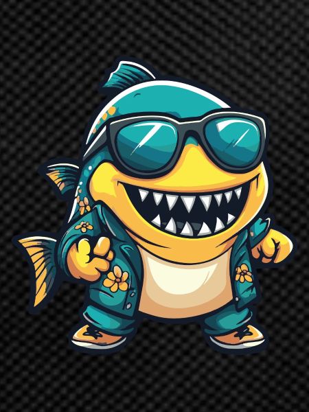 Piranha Fish Comic Vacation